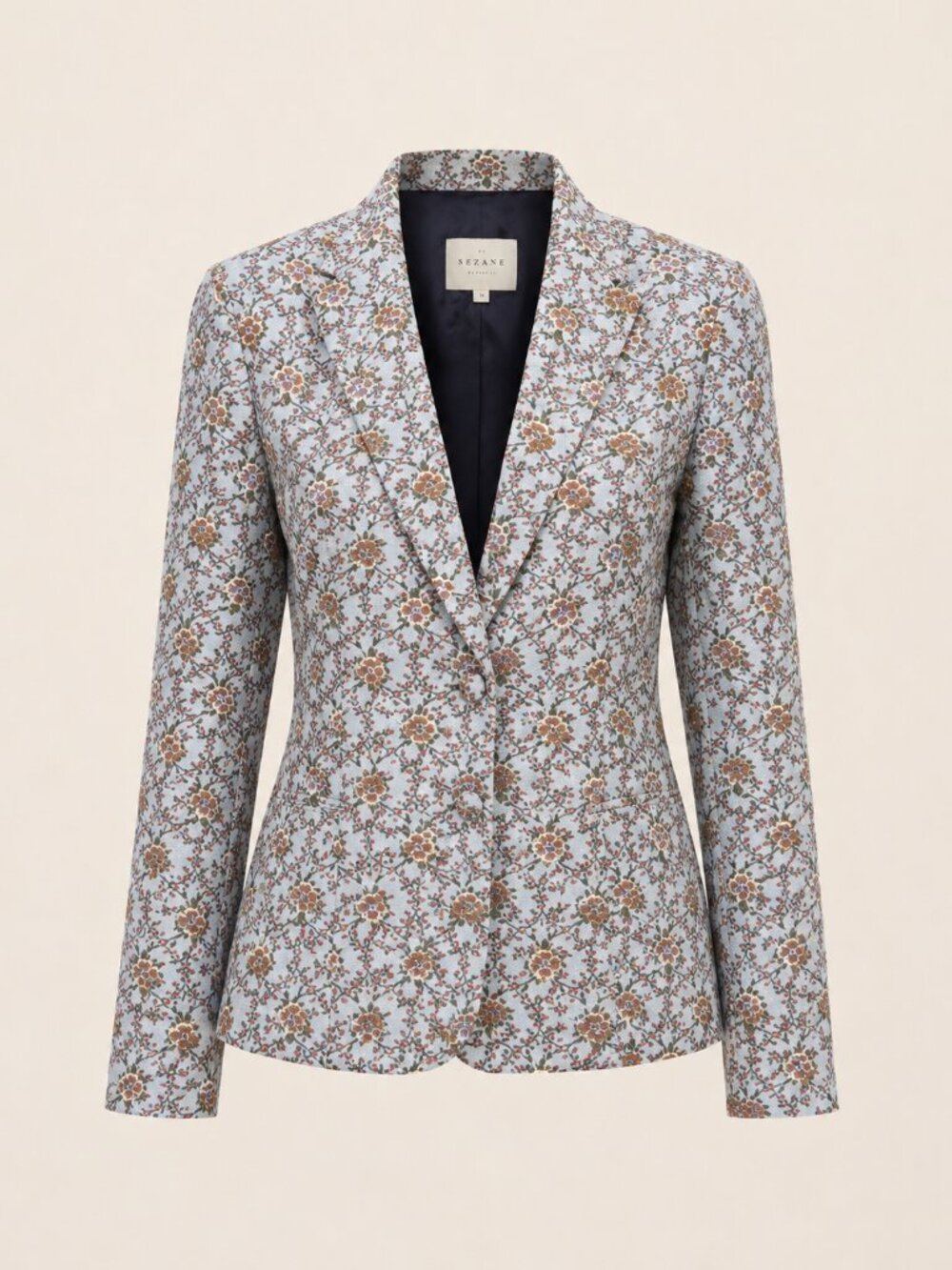 Sezane Gustav Brocade Blazer Gold Lurex Floral Jacket